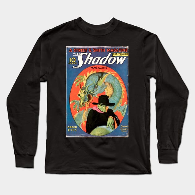 The Shadow Knows Long Sleeve T-Shirt by Swarm of Eyes